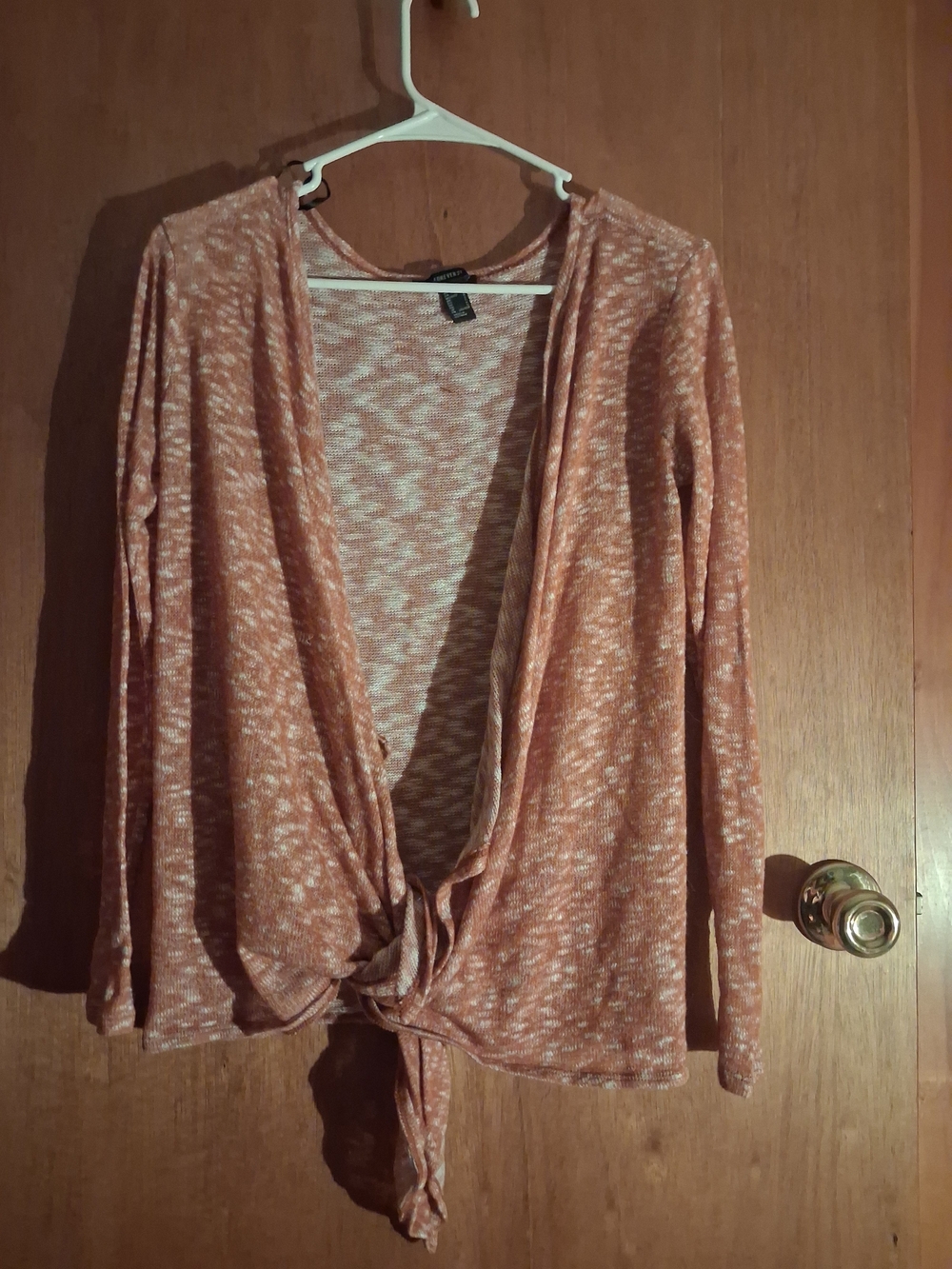 Forever 21 Rust Marled Tie-Front Cardigan